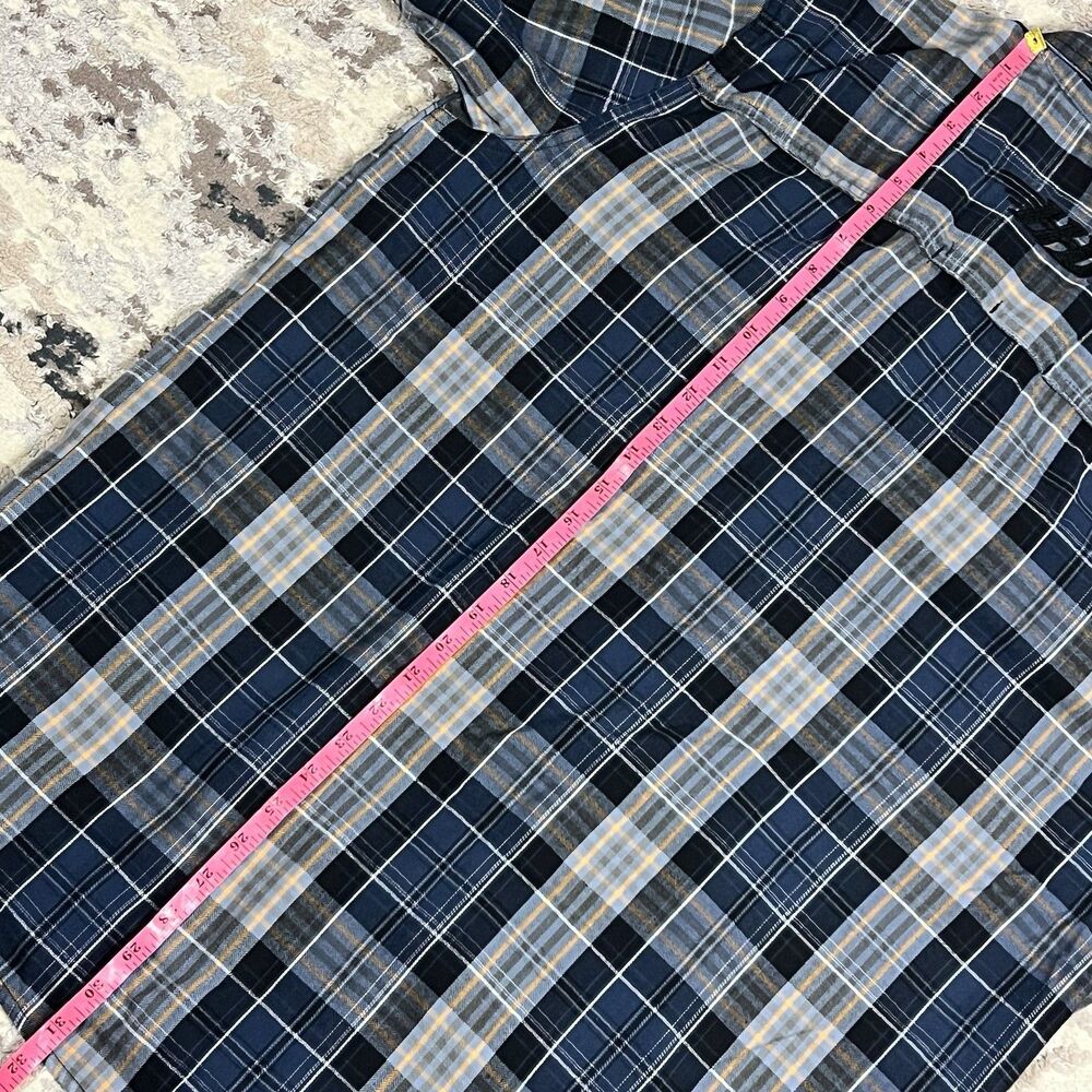 Harley Davidson Short Sleeve Metal Button Down Plaid Flannel Shop Shirt Sz Large - Picture 8 of 9